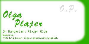 olga plajer business card